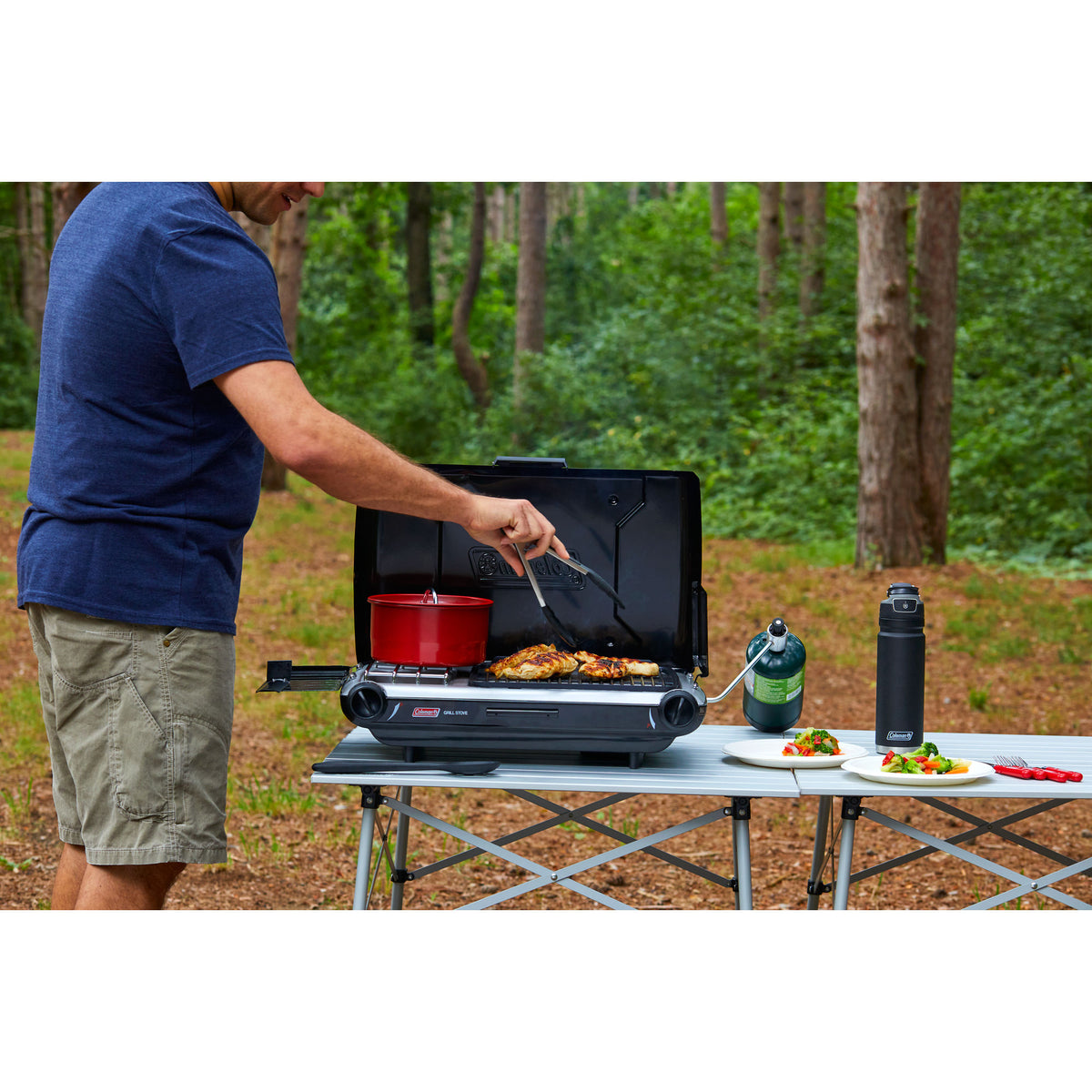 Tabletop Propane Gas Camping Grill/Stove, 2-Burner