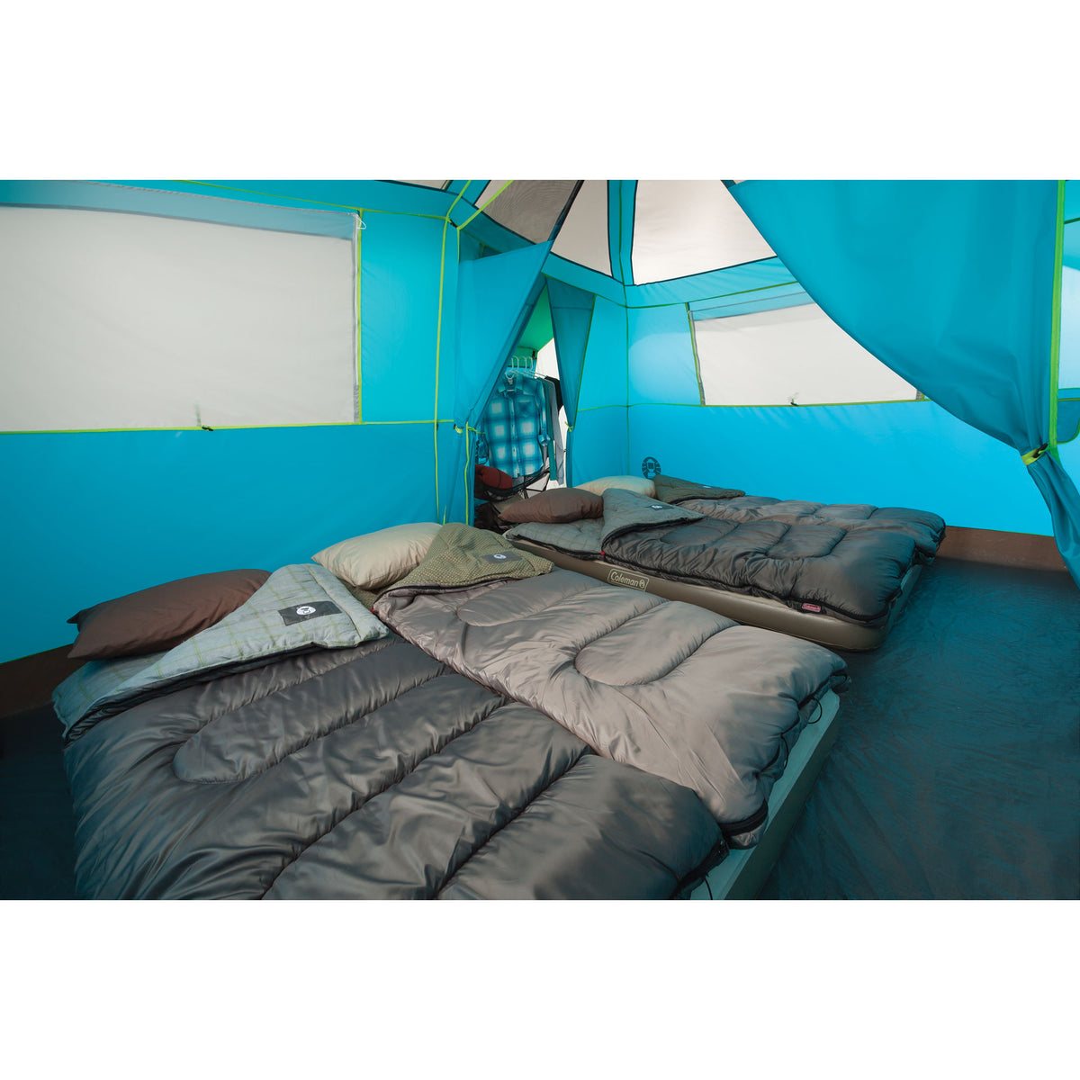 Coleman 8-Person Tenaya Lake Fast Pitch Cabin Camping Tent with Closet, Light Blue