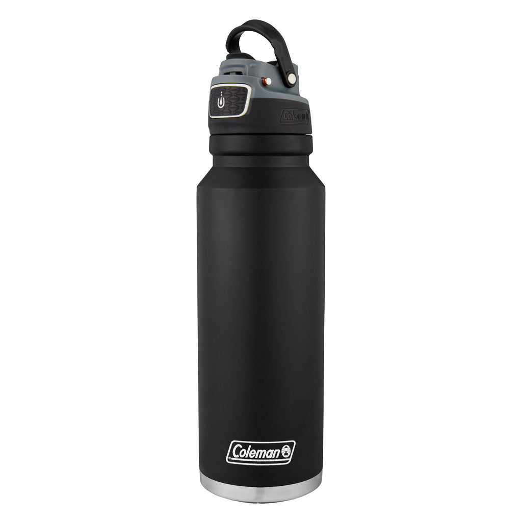 Coleman FreeFlow AUTOSEAL Stainless Steel Water Bottle, 40 oz (1.18 L), Black