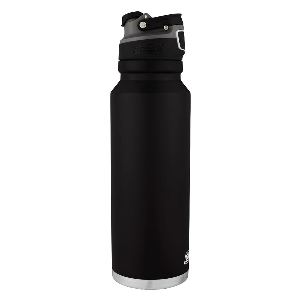 Coleman FreeFlow AUTOSEAL Stainless Steel Water Bottle, 40 oz (1.18 L), Black