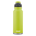 Coleman FreeFlow AUTOSEAL Stainless Steel Water Bottle, 40 oz (1.18 L), Spider Mum Green