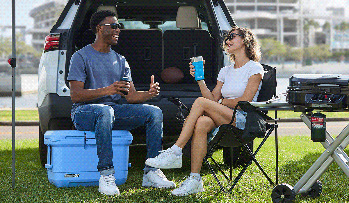 Coleman outdoor gear at a tailgate