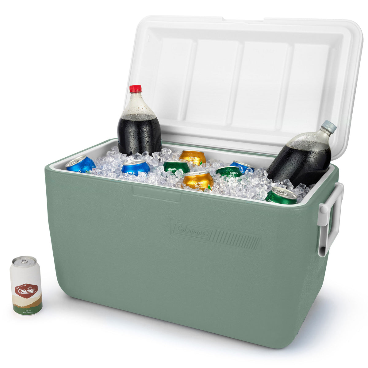 Coleman Chiller 48-Quart Hard Cooler, 45.4-Litre Portable Beach and Ice Chest Camping Cooler, Hickory Moss