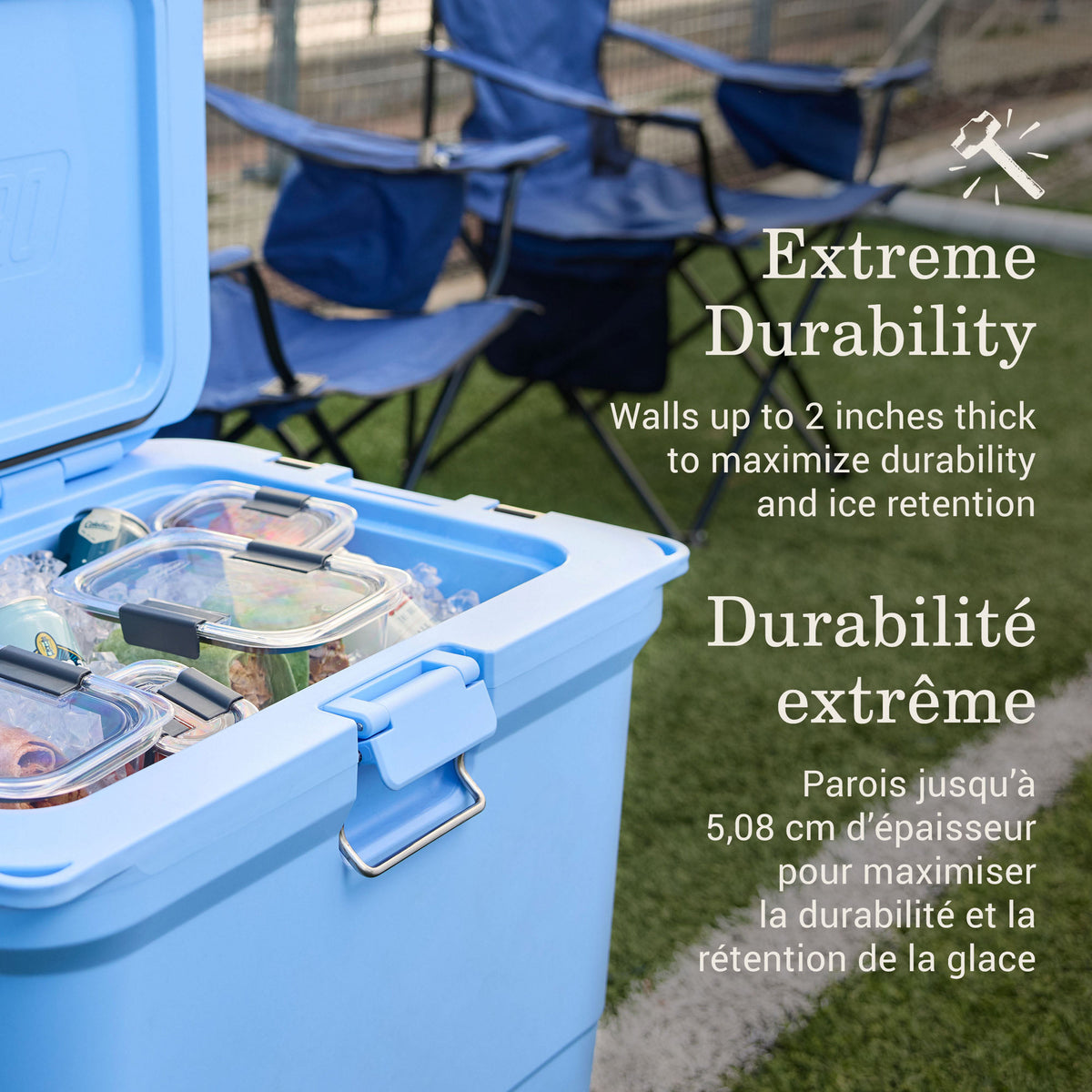Coleman Pro 25-Quart Hard Cooler, Blue Sky