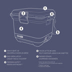 Coleman Pro 25-Quart Hard Cooler, Blue Sky