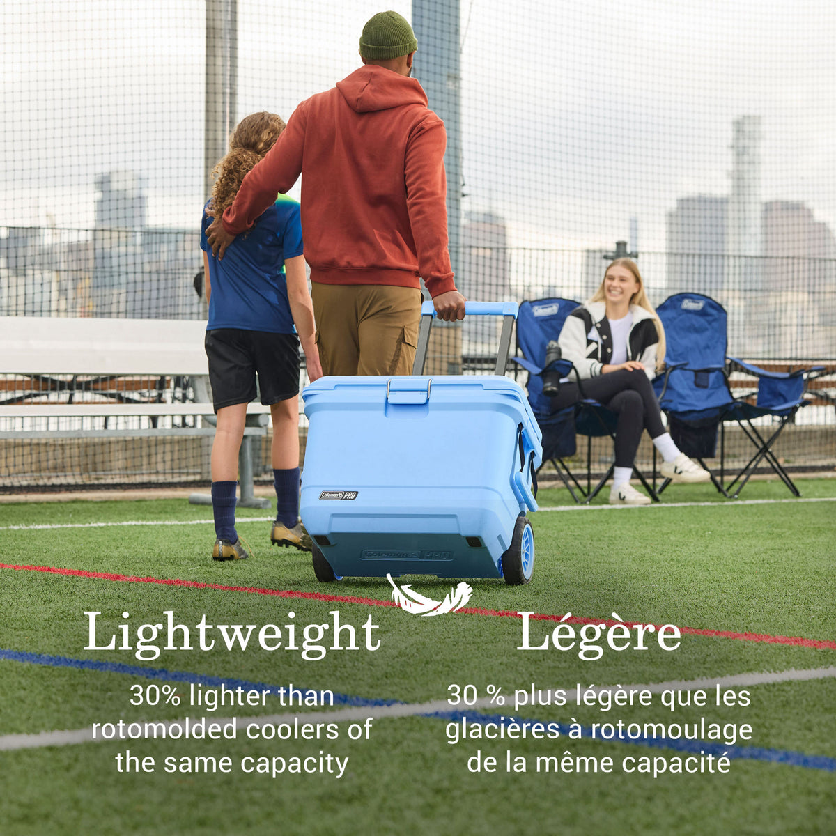 Coleman Pro 55-Quart Hard Cooler, Blue Sky