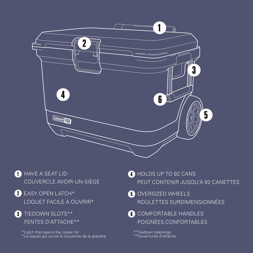Coleman Pro 55-Quart Hard Cooler, Blue Sky